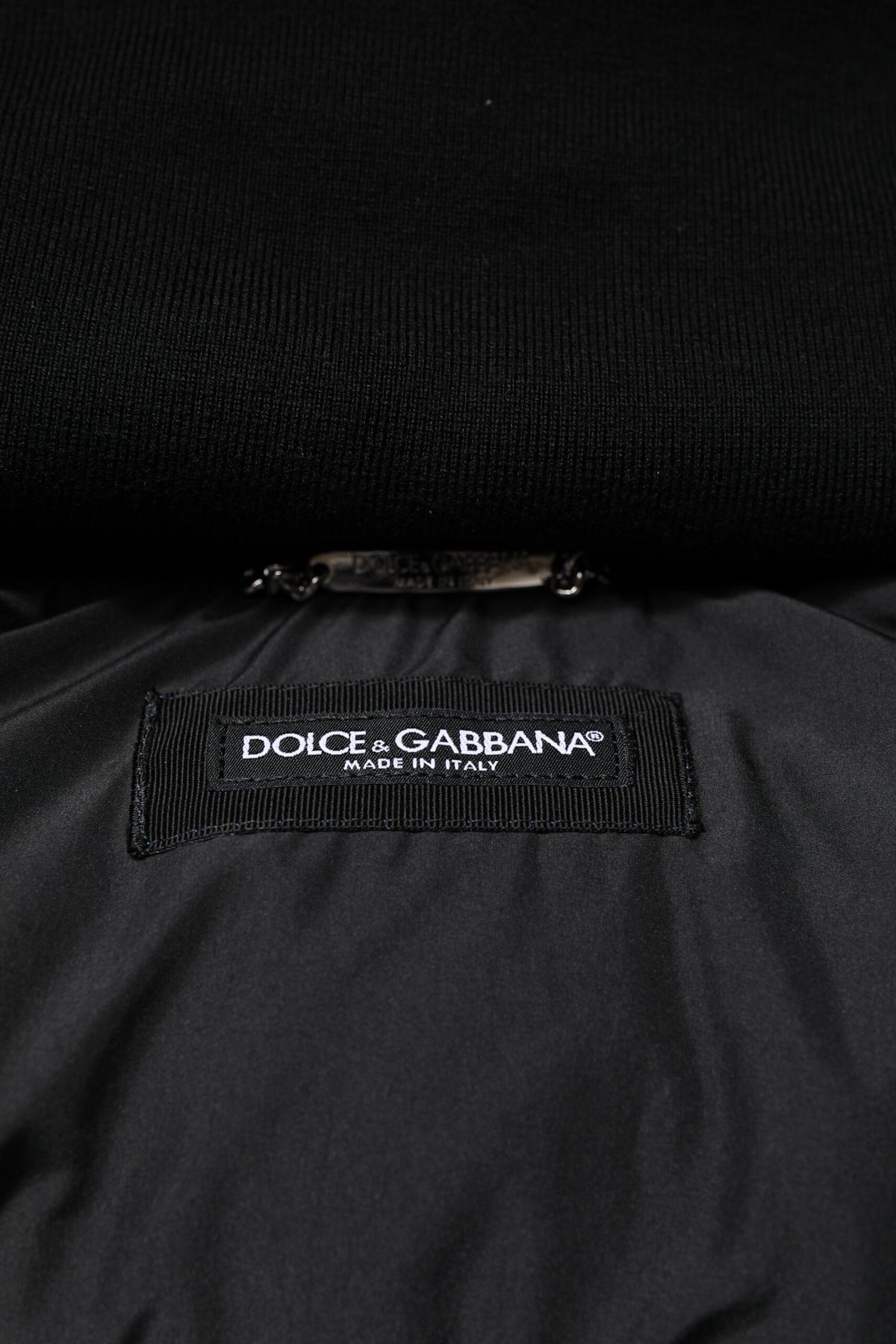 Dolce & Gabbana Blue Logo Full Zip Hooded Quilted Jacket