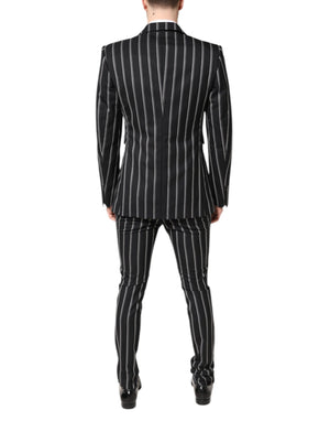 Dolce & Gabbana Black Striped SICILIA Formal 2 Piece Suit
