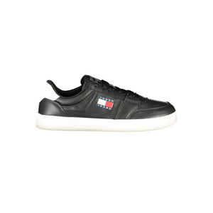 Tommy Hilfiger Black Leather Men Sneaker