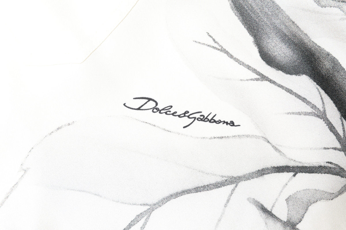 Dolce & Gabbana Ivory Silk Long Sleeves Men Casual Shirt