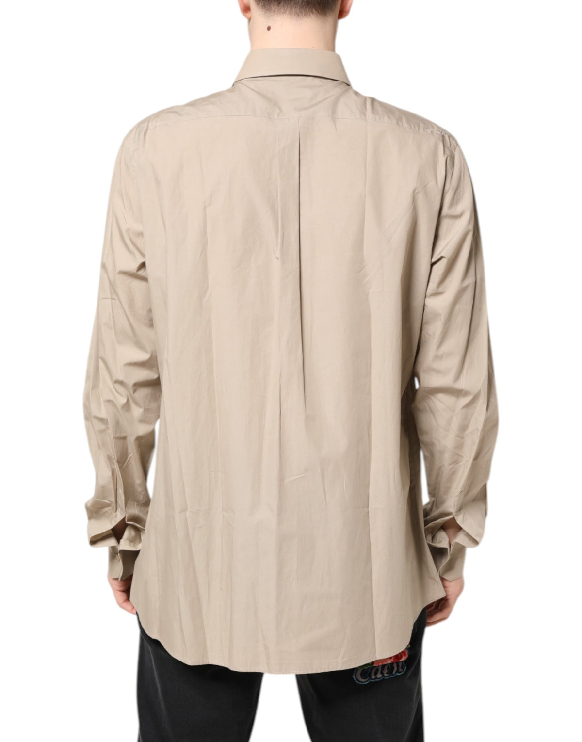 Dolce & Gabbana Beige Pin Up Print MARTINI Men Casual Shirt