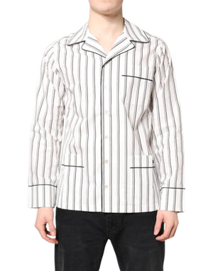 Dolce & Gabbana White Stripes Lounge Pajama Sleepwear Shirt