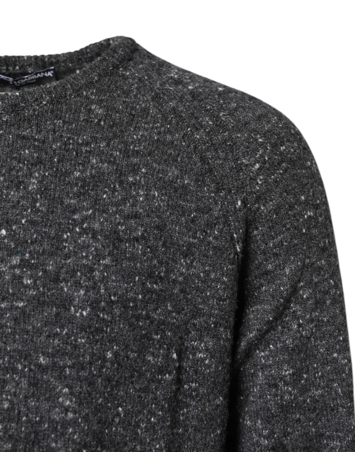 Dolce & Gabbana Gray Wool Knitted Round Neck Pullover Sweater