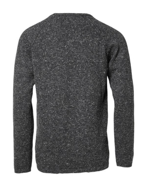 Dolce & Gabbana Gray Wool Knitted Round Neck Pullover Sweater