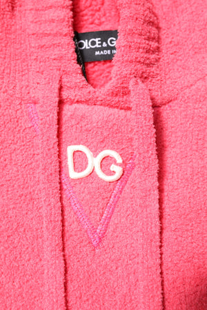 Dolce & Gabbana Red Cotton Knit Hooded Men Pullover Sweater