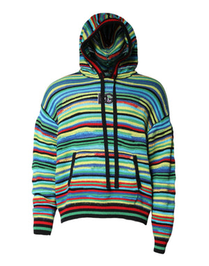 Dolce & Gabbana Multicolor Cotton Hooded Pullover Sweater
