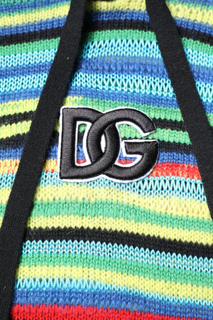 Dolce & Gabbana Multicolor Cotton Hooded Pullover Sweater
