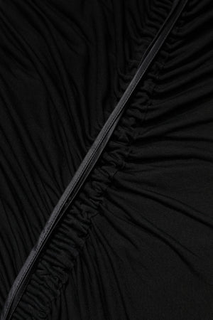 Dolce & Gabbana Black Mesh Trim Bodycon Long Sheath Dress