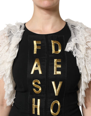 Dolce & Gabbana Black Fashion Devotion Embellish Mini Dress