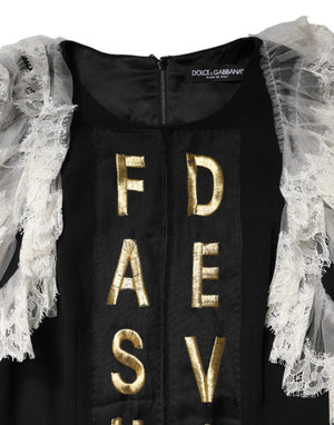 Dolce & Gabbana Black Fashion Devotion Embellish Mini Dress