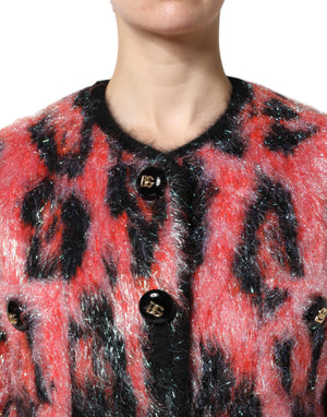 Dolce & Gabbana Red Mohair Wool Button Down Cardigan Sweater
