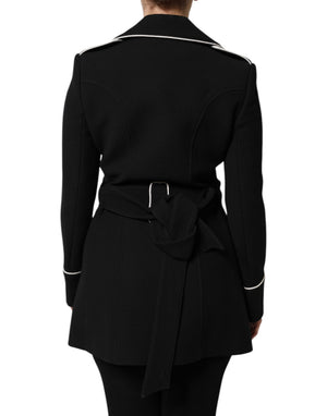 Dolce & Gabbana Black Wool Double Breasted Blazer Jacket