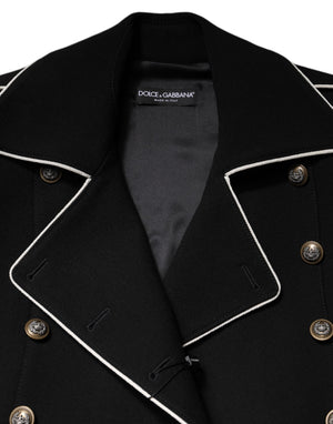 Dolce & Gabbana Black Wool Double Breasted Blazer Jacket