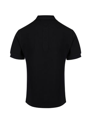 Burberry Black Cotton Collared Polo Shirt