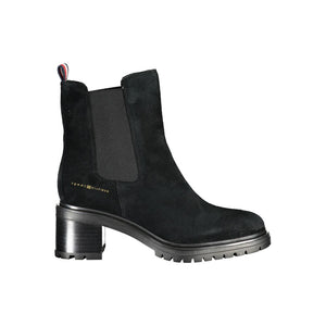 Tommy Hilfiger Black Leather Women Boot