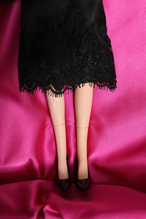 Dolce & Gabbana Black Dress Ceramic Porcelain Fashion Leather Sicily Dolls