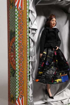 Dolce & Gabbana Black Dress Ceramic Porcelain Fashion Leather Sicily Dolls