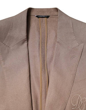 Dolce & Gabbana Beige TAORMINA Single Breasted Coat Blazer