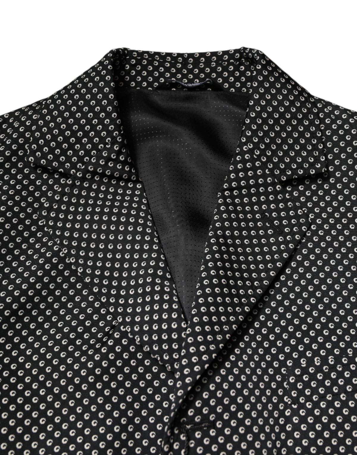 Dolce & Gabbana Black White Patterned Men Suit Coat Blazer