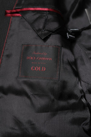 Dolce & Gabbana Black GOLD Single Breasted Suit Coat Blazer