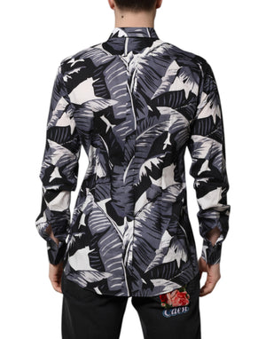Dolce & Gabbana Multicolor GOLD Cotton Banana Leaf Print Shirt