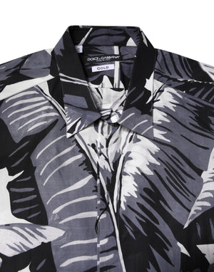 Dolce & Gabbana Multicolor GOLD Cotton Banana Leaf Print Shirt