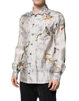 Dolce & Gabbana Multicolor Silk Printed Button Down Shirt