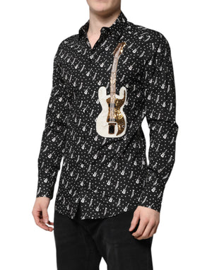 Dolce & Gabbana Black GOLD Instrument Embellished Shirt