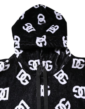 Dolce & Gabbana Black DG Cotton Hooded Sleeveless Sweater