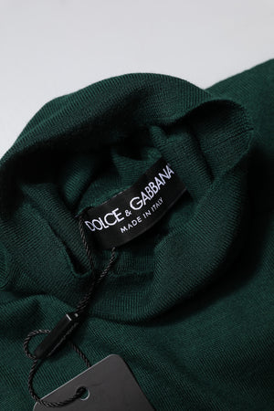 Dolce & Gabbana Green Cashmere Knitted Men Pullover Sweater