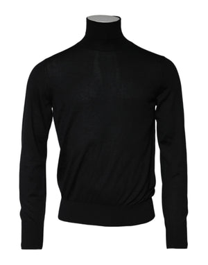 Dolce & Gabbana Black Cashmere Knitted Men Pullover Sweater