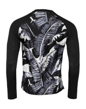 Dolce & Gabbana Black Printed Knitted Men Pullover Sweater