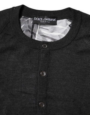 Dolce & Gabbana Black Printed Knitted Men Pullover Sweater