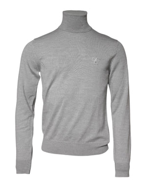 Dolce & Gabbana Gray Wool Knitted Men Pullover Sweater