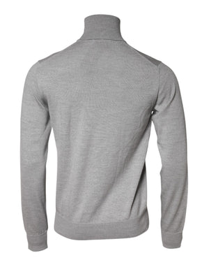 Dolce & Gabbana Gray Wool Knitted Men Pullover Sweater