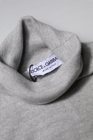 Dolce & Gabbana Gray Wool Knitted Men Pullover Sweater