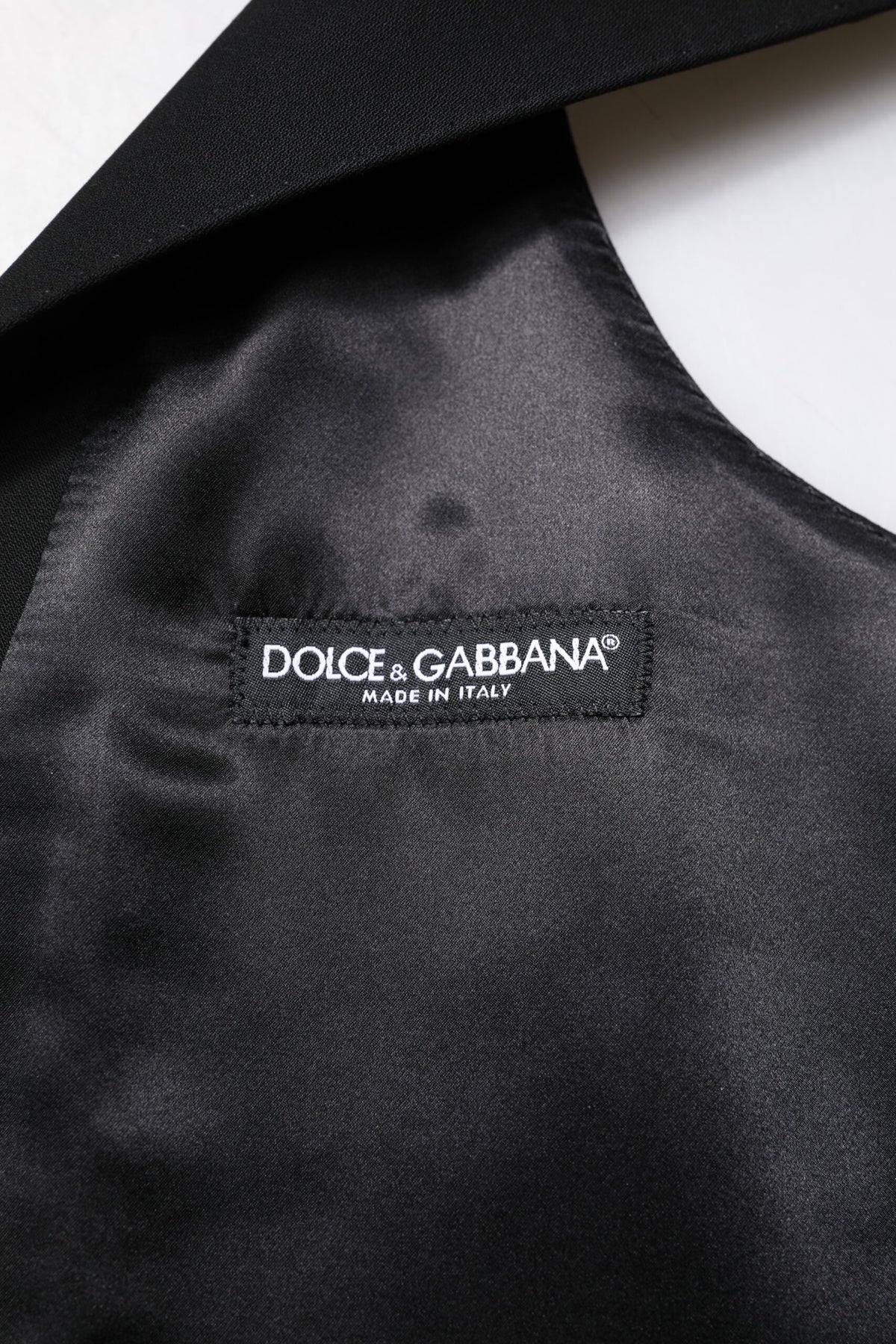 Dolce & Gabbana Black Wool Waistcoat Dress Formal Vest