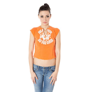 Zuelements Orange Cotton Women T-Shirt