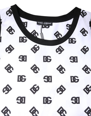 Dolce & Gabbana White Polyester Sleeveless DG Logo T-shirt
