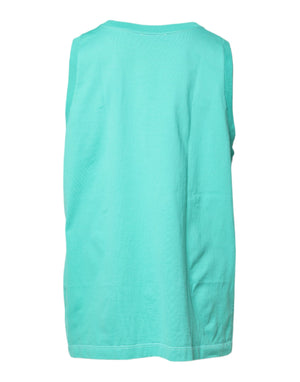 Dolce & Gabbana Green Sleeveless Logo Round Neck T-shirt