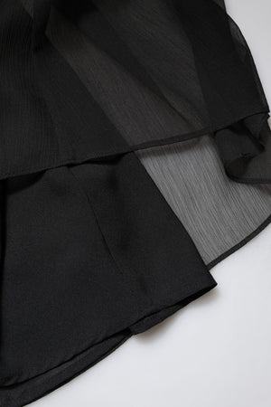 Marciano by Guess Black Tulle Pearl Sleeveless Long Gown Dress