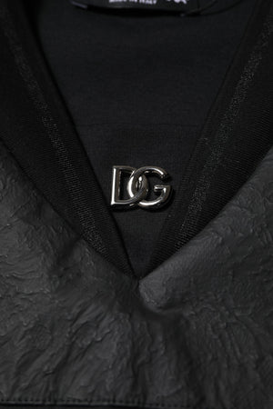 Dolce & Gabbana Black Cotton Short Sleeves V-neck T-shirt