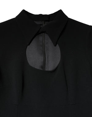 Dolce & Gabbana Black Long Sleeves Bodycon Sheath Midi Dress