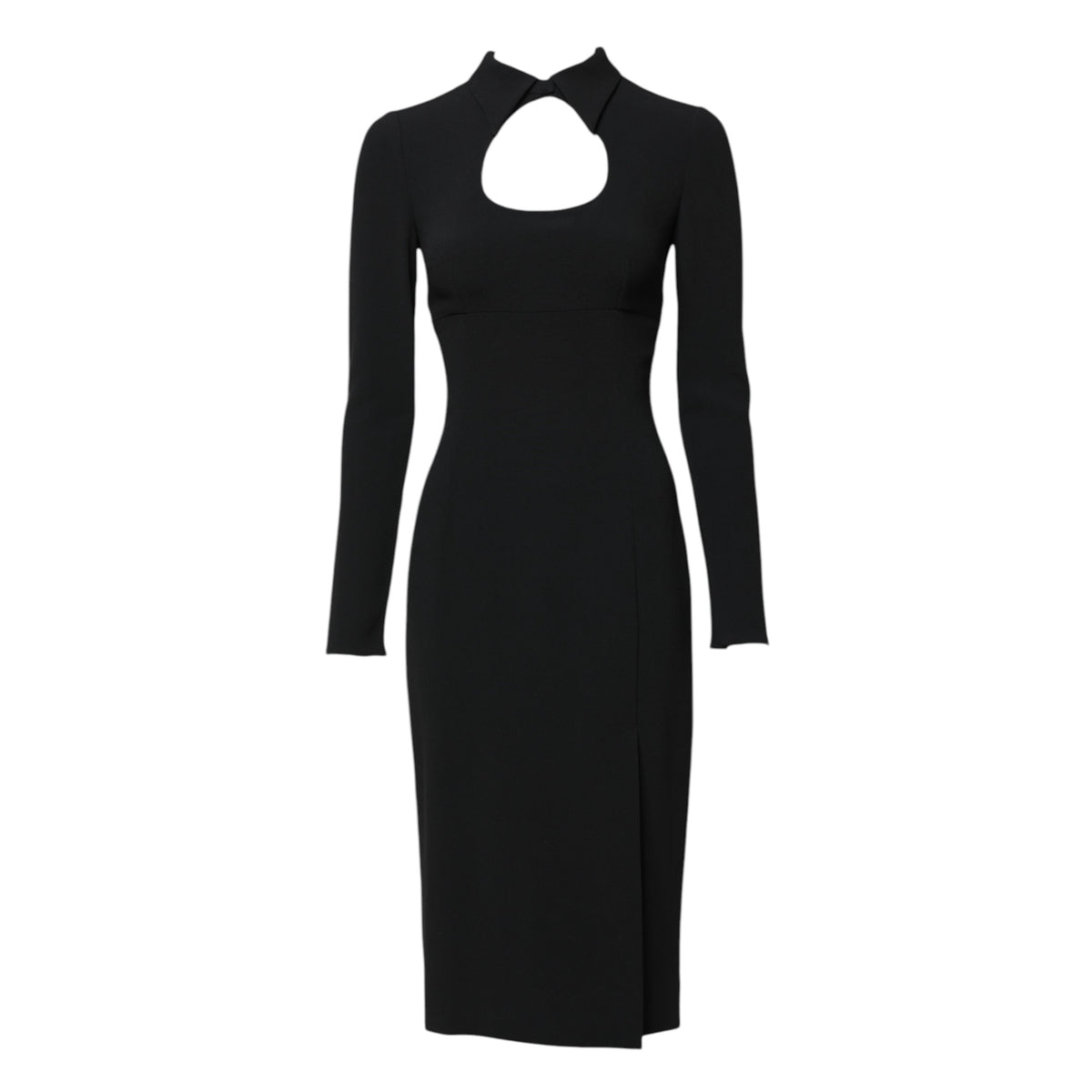 Dolce & Gabbana Black Long Sleeves Bodycon Sheath Midi Dress