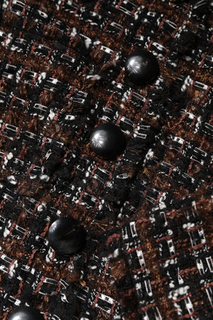 Dolce & Gabbana Brown Tweed Short Sleeves A-line Mini Dress