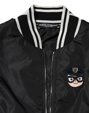 Dolce & Gabbana Black Nylon #DGFamily Full Zip Bomber Jacket