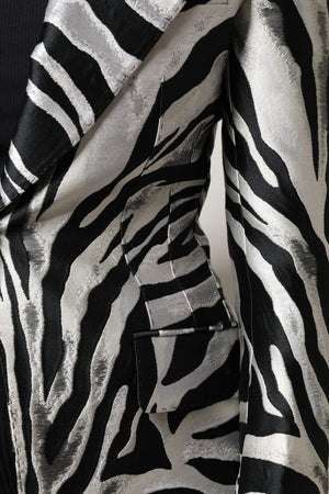 Dolce & Gabbana Black White Polyester Women Blazer Jacket