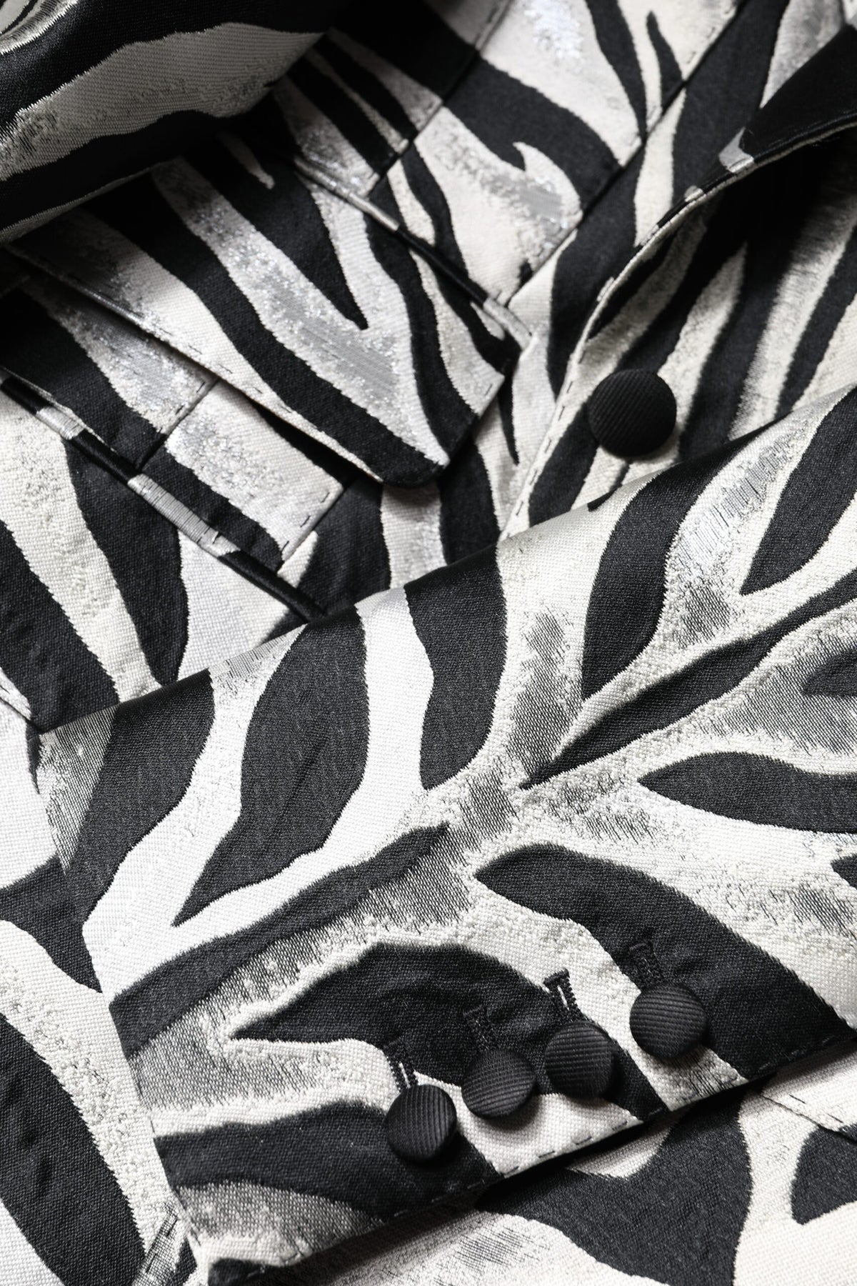 Dolce & Gabbana Black White Polyester Women Blazer Jacket