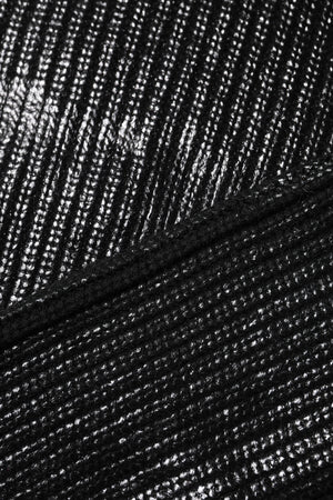 Dolce & Gabbana Black Wool Long Sleeve Turtleneck Cropped Top