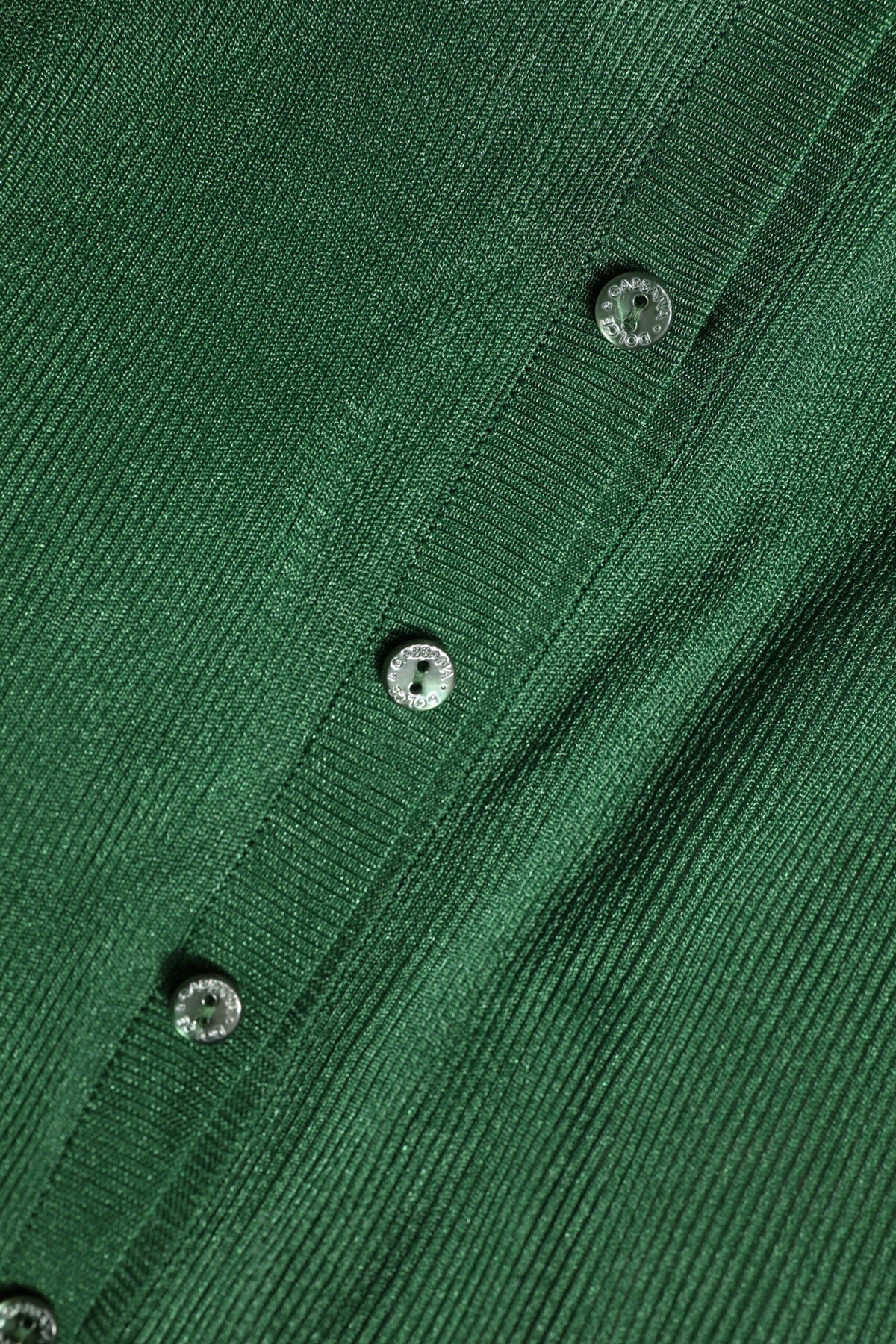 Dolce & Gabbana Green Polyester Long Sleeves Cardigan Sweater